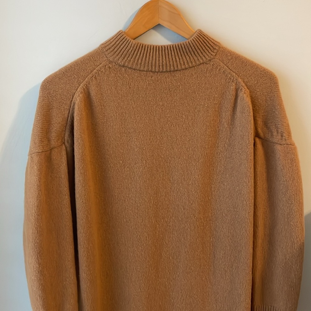 Madewell Camel Long Sleeve Knit Midi Dress in Recycled Cashmere - Picture 10 of 15